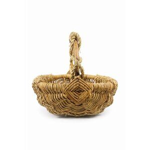 Egg Buttocks Basket Primitive Hand Woven Southern Splint Oak Primitive Handmade